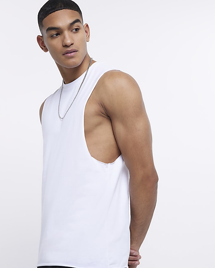 White multipack muscle tank tops