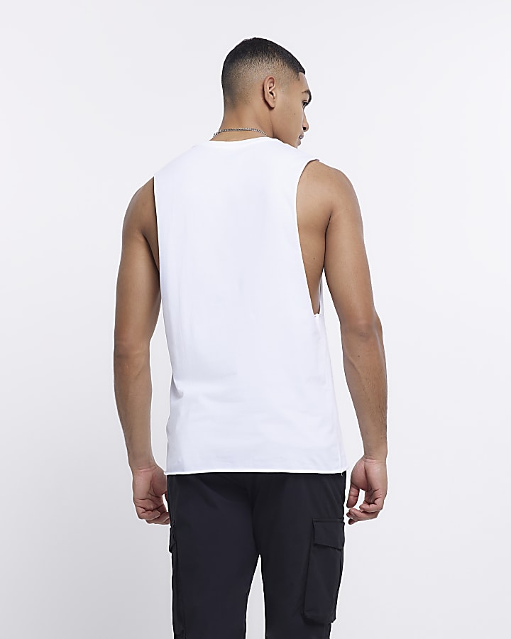 White multipack muscle tank tops
