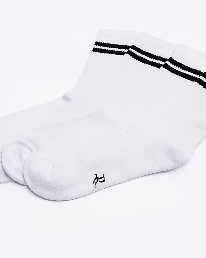 White multipack of 2 stripe RI tube socks