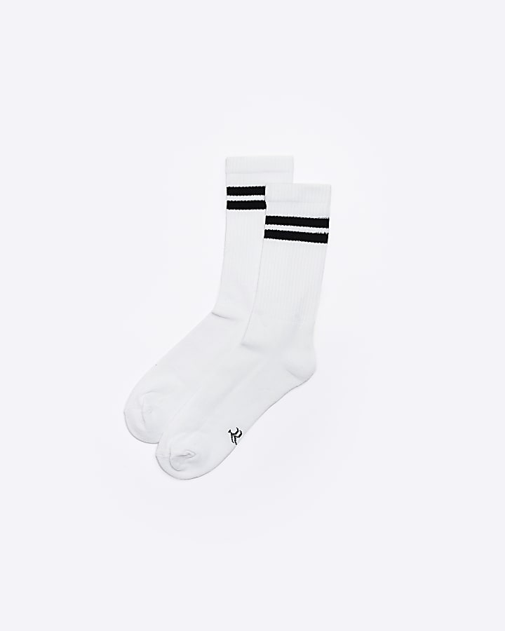 White multipack of 2 stripe RI tube socks