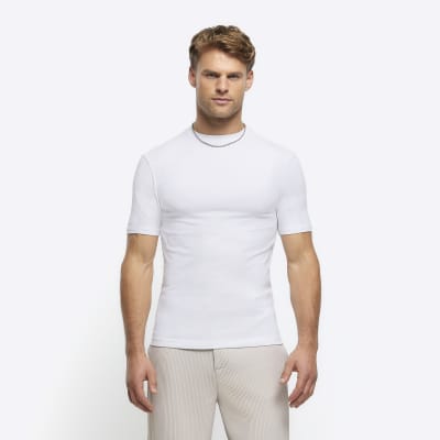 White multipack of 5 muscle fit t-shirts