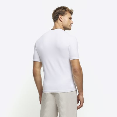 White multipack of 5 muscle fit tshirts River Island
