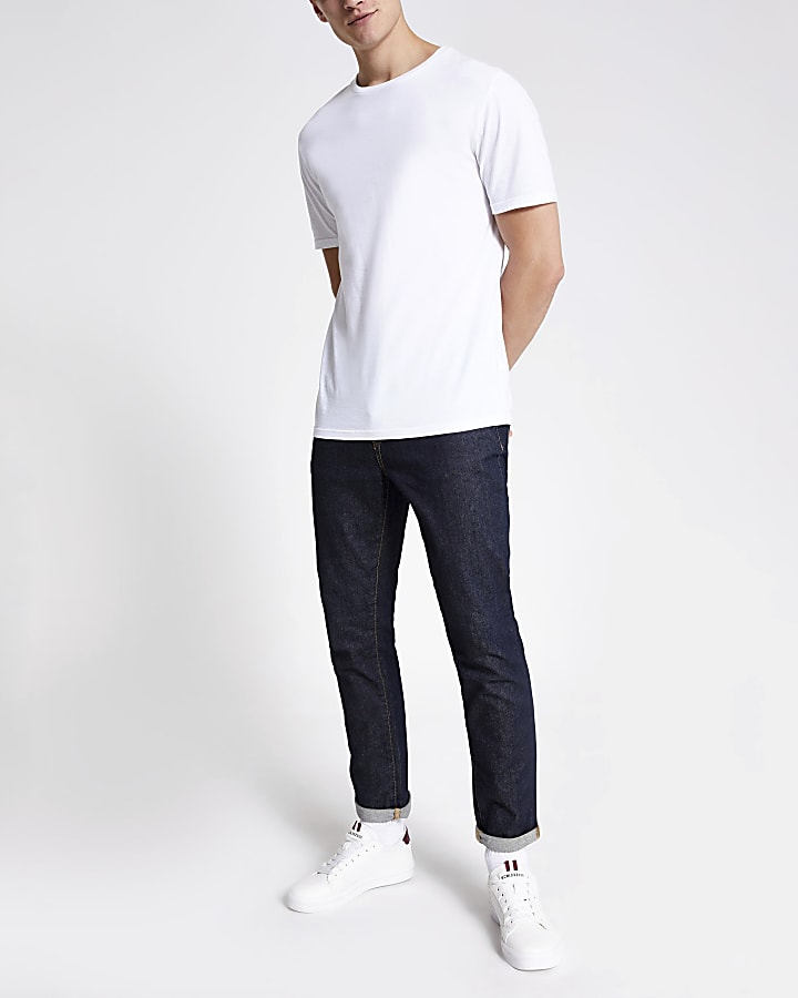 White multipack of 5 slim fit t-shirts