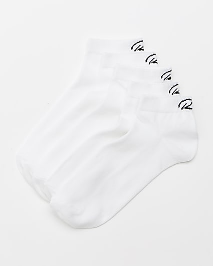White multipack RI trainer ankle socks