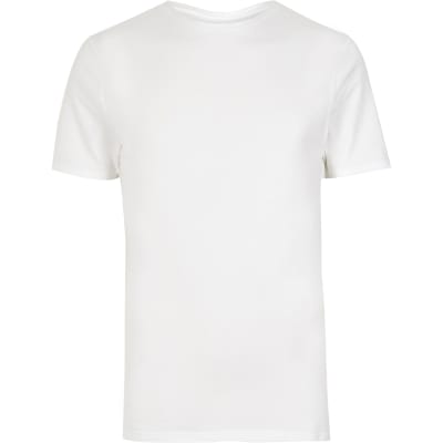 white muscle fit t shirt