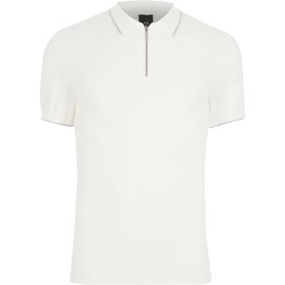 white polo shirt muscle fit