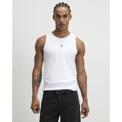 White Muscle Fit Ribbed Pack Of 3 Vests