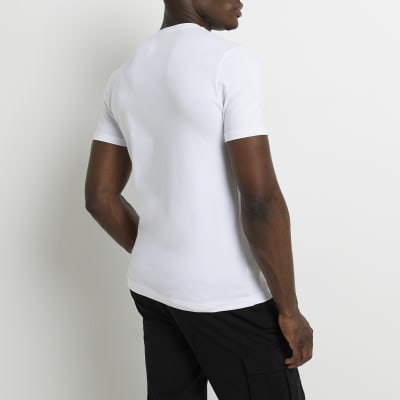 White muscle fit tshirt River Island