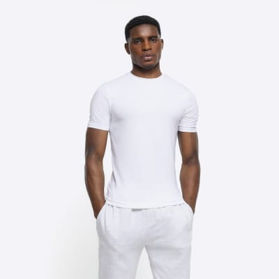 White muscle fit t-shirt | River Island