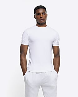White muscle fit t-shirt