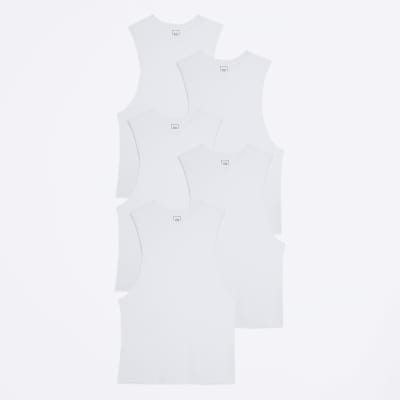 white cotton muscle tank