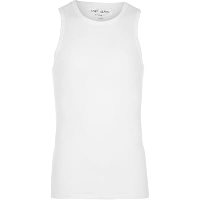White muscle fit vest | River Island