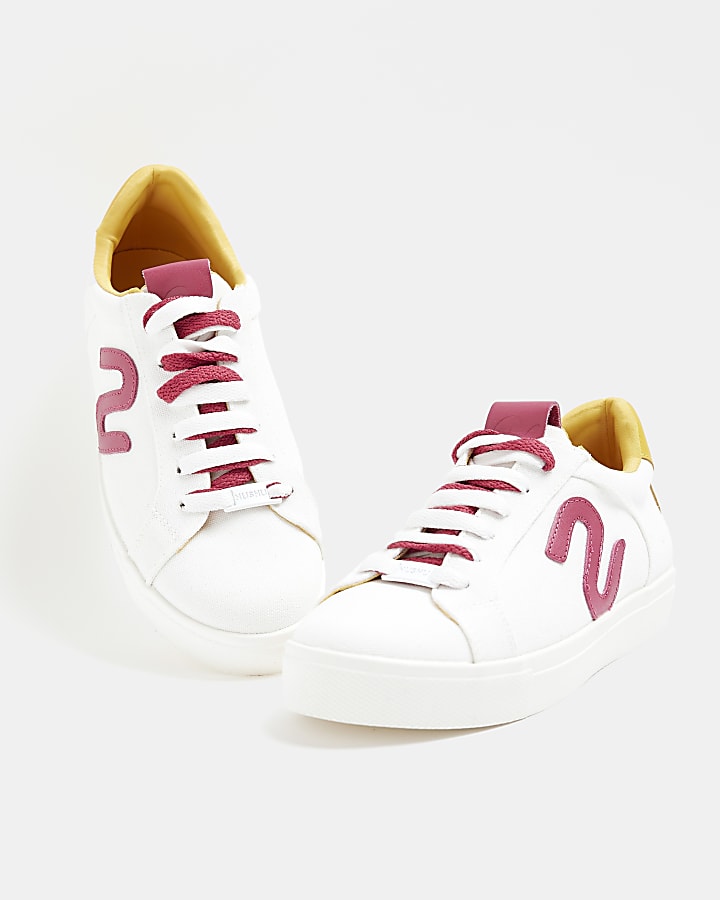 White NUSHU canvas trainers