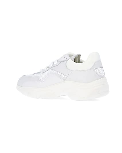 360 degree animation of product White NUSHU leather chunky trainers frame-5