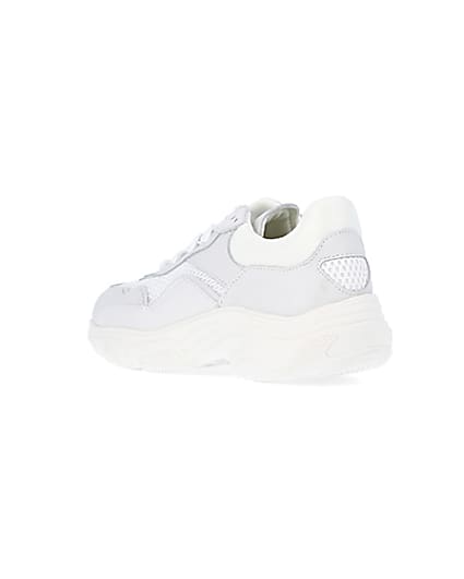 360 degree animation of product White NUSHU leather chunky trainers frame-6