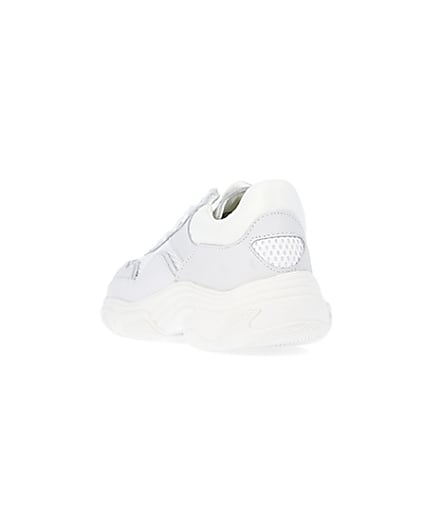 360 degree animation of product White NUSHU leather chunky trainers frame-7