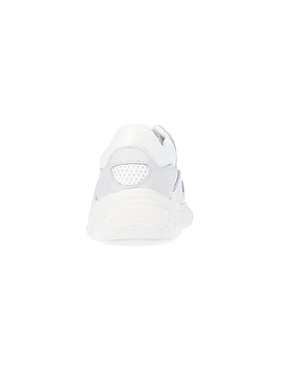 360 degree animation of product White NUSHU leather chunky trainers frame-9