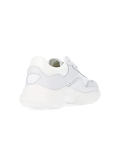360 degree animation of product White NUSHU leather chunky trainers frame-11