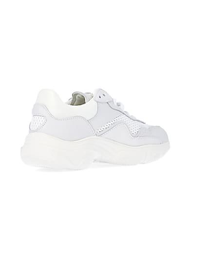 360 degree animation of product White NUSHU leather chunky trainers frame-12