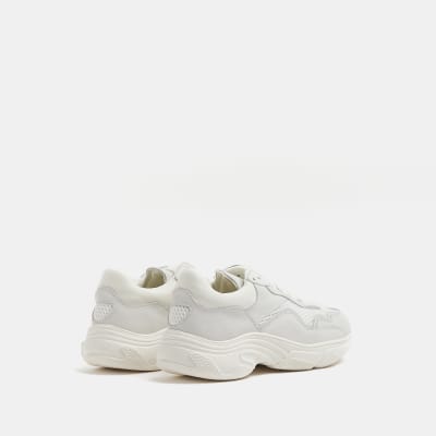 leather chunky trainers