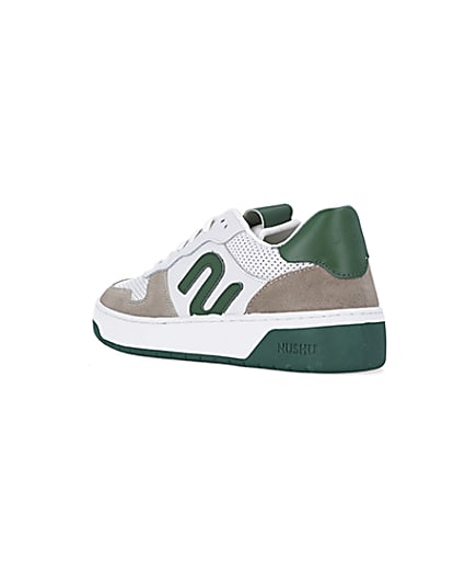 360 degree animation of product White NUSHU suede trainers frame-6