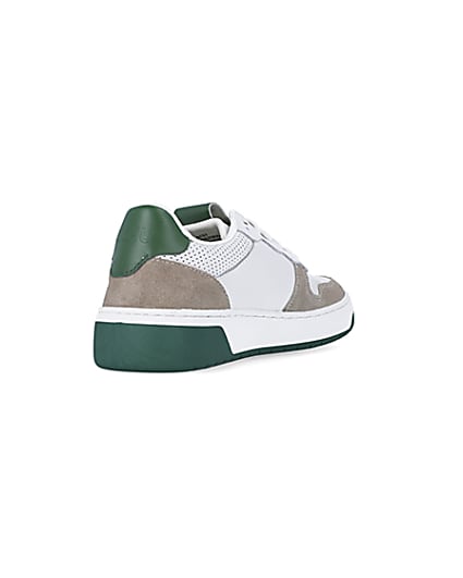 360 degree animation of product White NUSHU suede trainers frame-11
