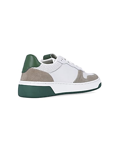 360 degree animation of product White NUSHU suede trainers frame-12