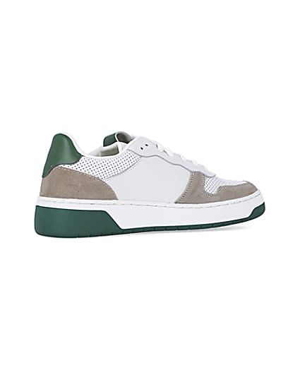 360 degree animation of product White NUSHU suede trainers frame-13