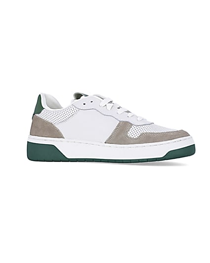 360 degree animation of product White NUSHU suede trainers frame-16