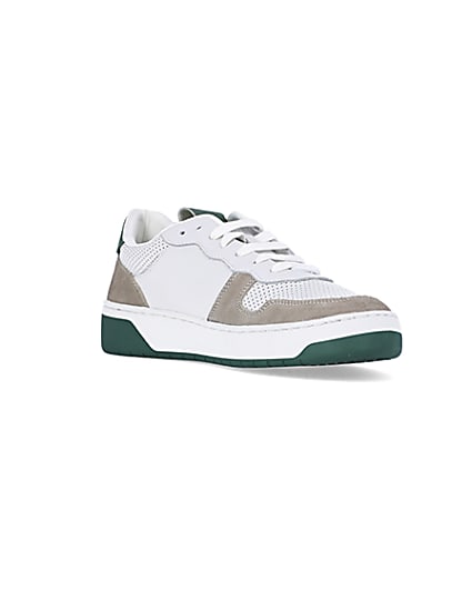 360 degree animation of product White NUSHU suede trainers frame-18
