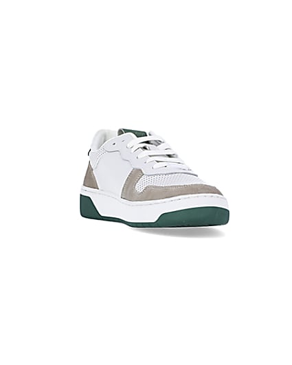 360 degree animation of product White NUSHU suede trainers frame-19