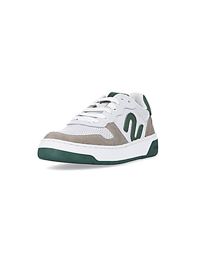 360 degree animation of product White NUSHU suede trainers frame-23