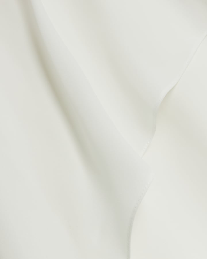 White one shoulder drape jumpsuit
