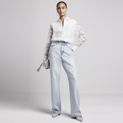 River island best sale white organza blouse