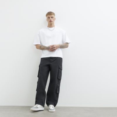 White Oversized Embossed Luminis T-Shirt