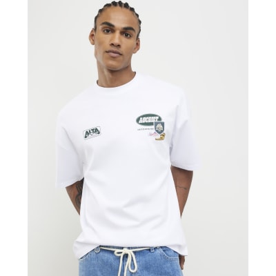White Oversized Fit Alpine Badging T-Shirt