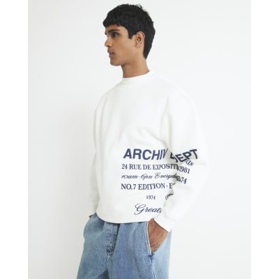 White Oversized Fit Archive Dept Sweatshirt