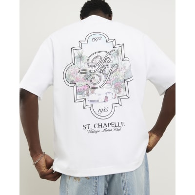 White Oversized Fit Crest T-Shirt