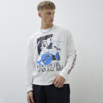 White Oversized Fit Divine Band T-Shirt