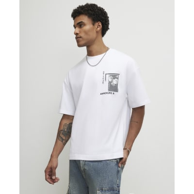 White Oversized Fit Floral NY City T-Shirt