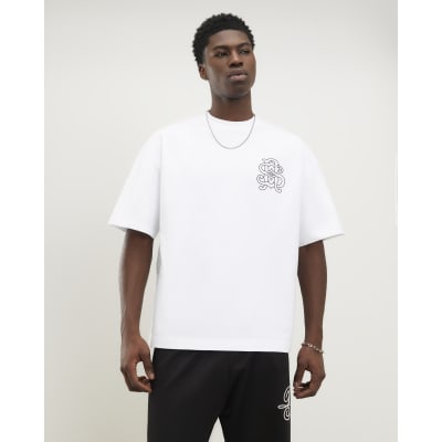 White Oversized Fit Front Crest T-Shirt