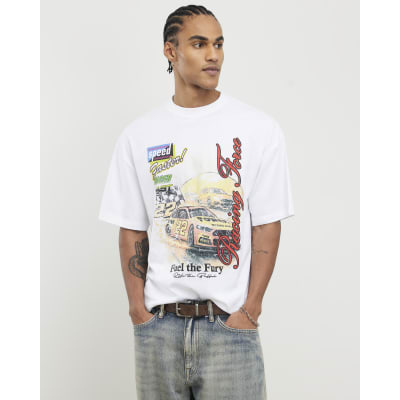 White Oversized Fit Fuel The Fury T-Shirt