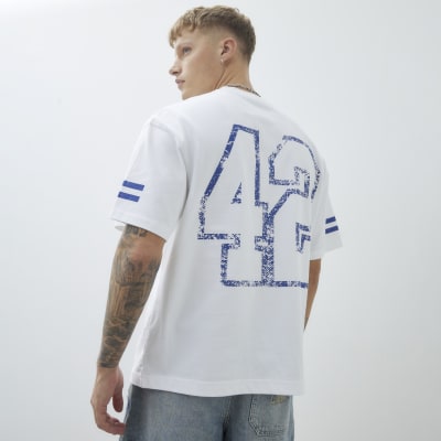 White Oversized Fit Number 42 T-Shirt