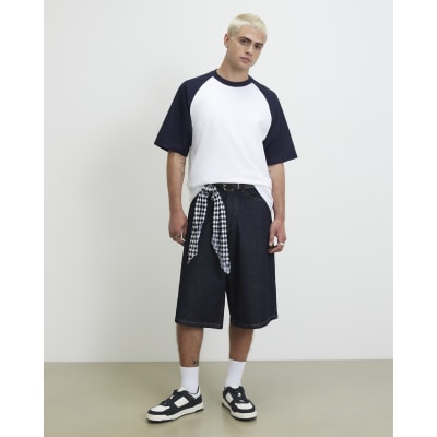 White Oversized Fit Raglan Sleeve T-Shirt
