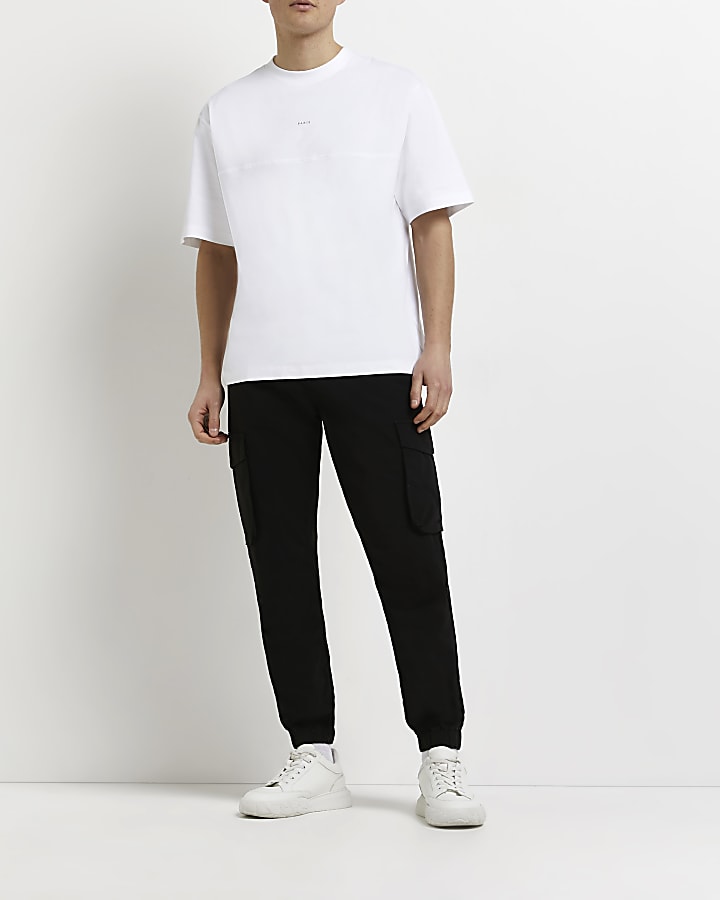 White oversized fit seam t-shirt