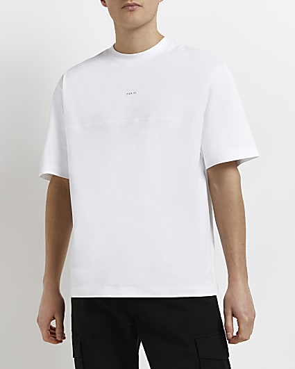 White oversized fit seam t-shirt