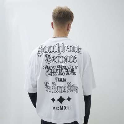 White Oversized Fit Southbank Terrace T-Shirt