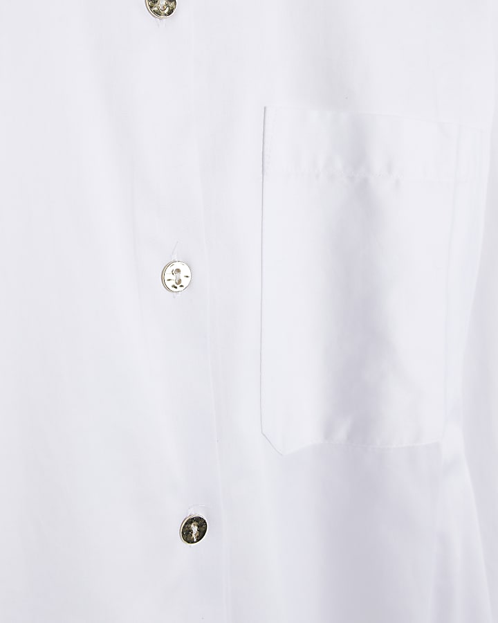 White oversized long sleeve shirt