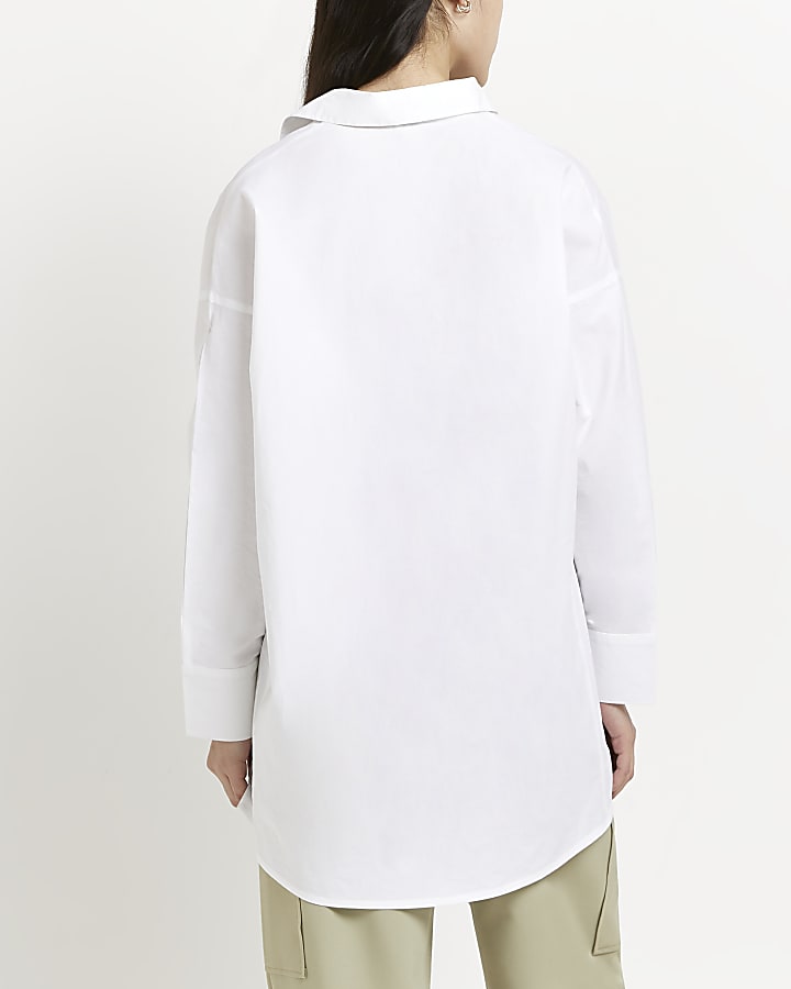 White oversized longline shirt