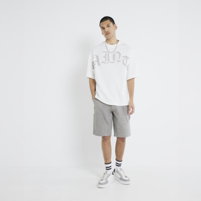 White Oversized Sainte Print T-Shirt